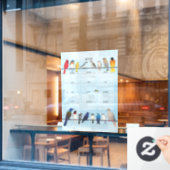 Vogelkalender 2026 fensteraufkleber (Café-Fenster)