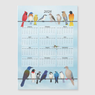 Vogelkalender 2026 magnetkarte