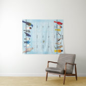 Vogelkalender 2026 wandteppich (Beispiel (Horizontal))