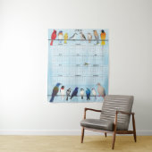 Vogelkalender 2026 wandteppich (Beispiel)