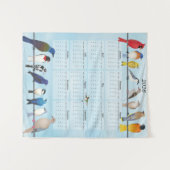 Vogelkalender 2026 wandteppich (Vorderseite (Horizontal))