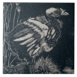 Vogelkick aus seinem Nest (von Jan Mankes) Fliese