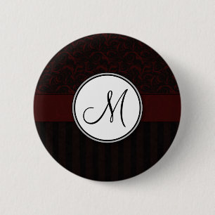 Vogelkirsche-BlumenBündel u. Streifen mit Monogram Button