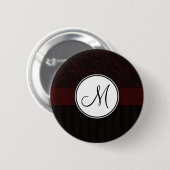 Vogelkirsche-BlumenBündel u. Streifen mit Monogram Button (Vorne & Hinten)