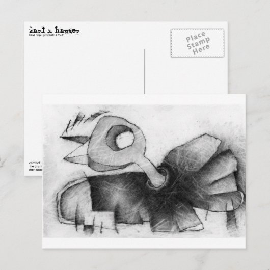 Vogelklappe Postkarte (Vorne/Hinten)