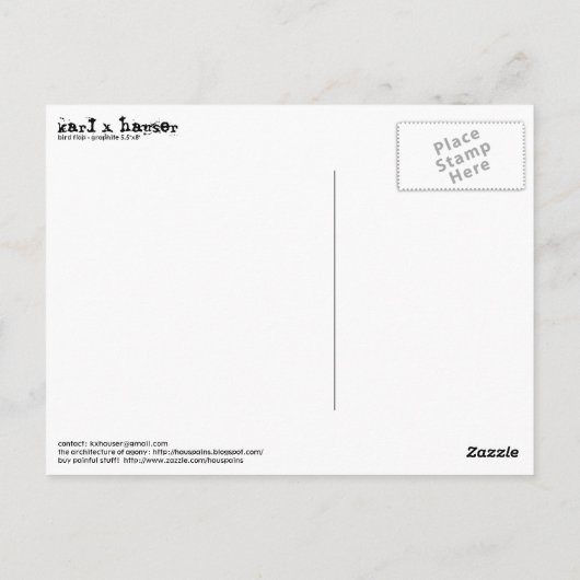Vogelklappe Postkarte (Rückseite)