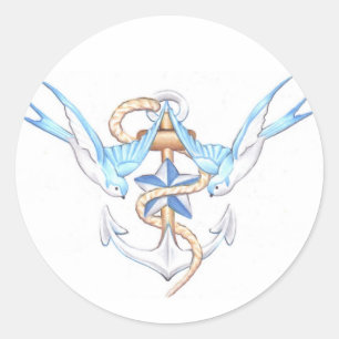 Vogelkleben Runder Aufkleber