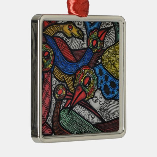 Vogelkonferenz Silbernes Ornament (Rechts)