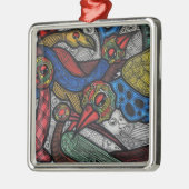 Vogelkonferenz Silbernes Ornament (Links)
