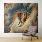 Vogelkopf 1 - Aquarellfarbe Wandteppich (Beispiel (Horizontal))