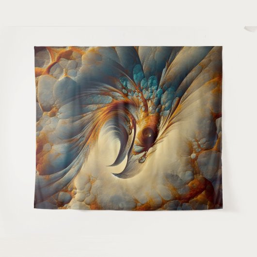 Vogelkopf 1 - Aquarellfarbe Wandteppich (Vorderseite (Horizontal))