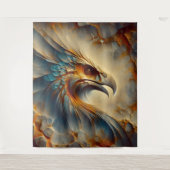 Vogelkopf 1 - Aquarellfarbe Wandteppich (Vorderseite)