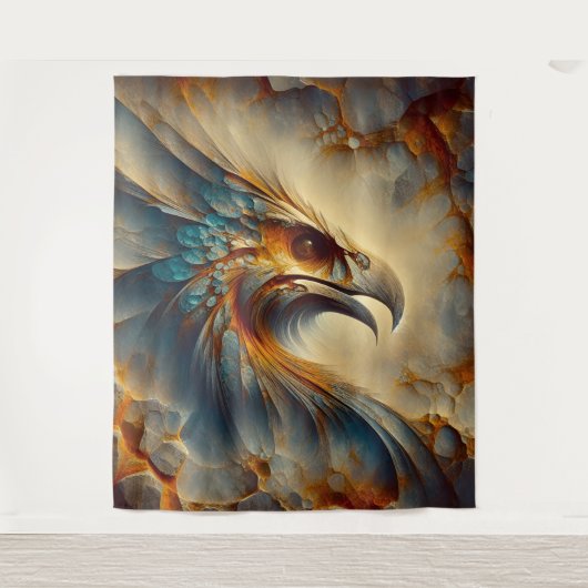 Vogelkopf 1 - Aquarellfarbe Wandteppich (Vorderseite)