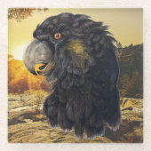 Vogelkopf Glasuntersetzer (Vorderseite)