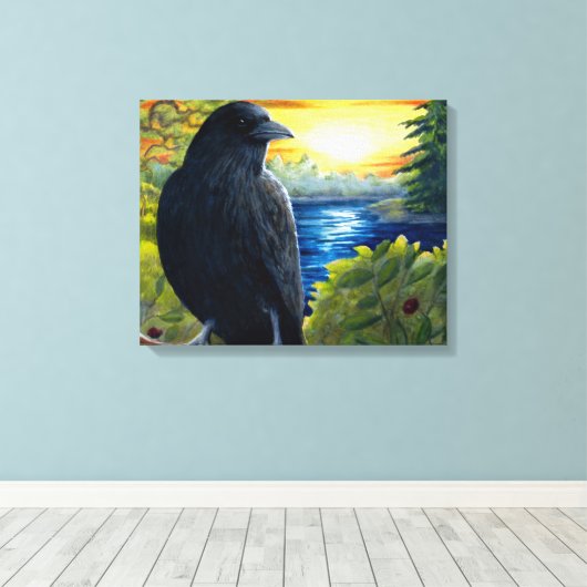 Vogelkrähe Leinwanddruck (Insitu (Holzboden))