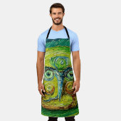 Vogelkreatur von Doodle bis Digital Schürze (Getragen)