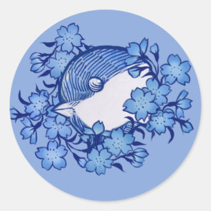 Vogelkunstvogel der Chickadee beobachten Runder Aufkleber