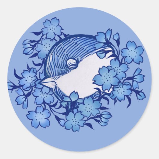 Vogelkunstvogel der Chickadee beobachten Runder Aufkleber (Vorderseite)