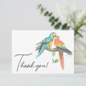 Vogelkuppel farbenfrohe tropische Elegante Dankeskarte (Stehend Vorderseite)