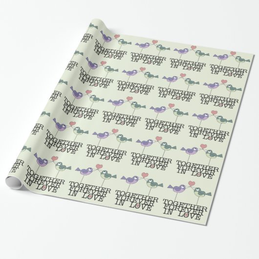Vogelliebe für immer geschenkpapier (Ungerollt)