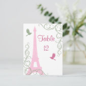 Vogelliebe-Tischnummer Postkarte (Stehend Vorderseite)