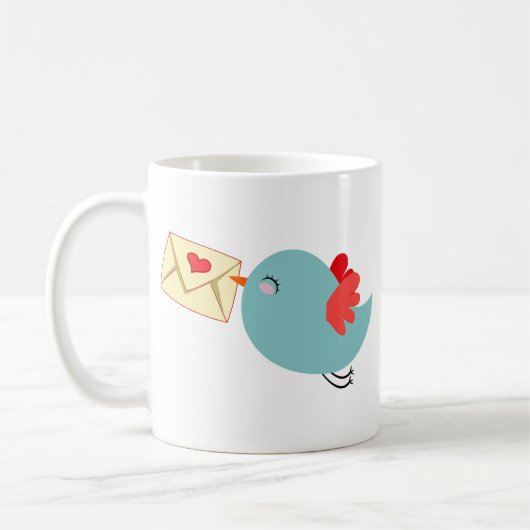 Vogelliebesbotschaften Tweets Kaffeetasse (Links)
