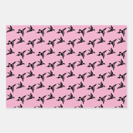 VogelliebeVögel Design Wrapping Paper Sheets Geschenkpapier Set (Vorderseite 3)