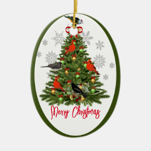 Vogelliebhaber Frohe Weihnachten Keramik Ornament