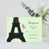 Vogelliebhaber (grün) RSVP karte (Stehend Vorderseite)