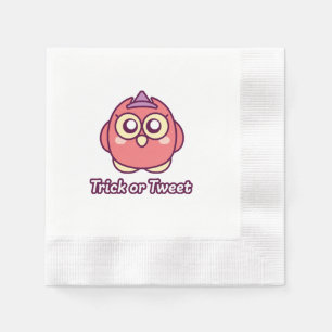 Vogelliebhaber Halloween Süße Eule Hexe Serviette