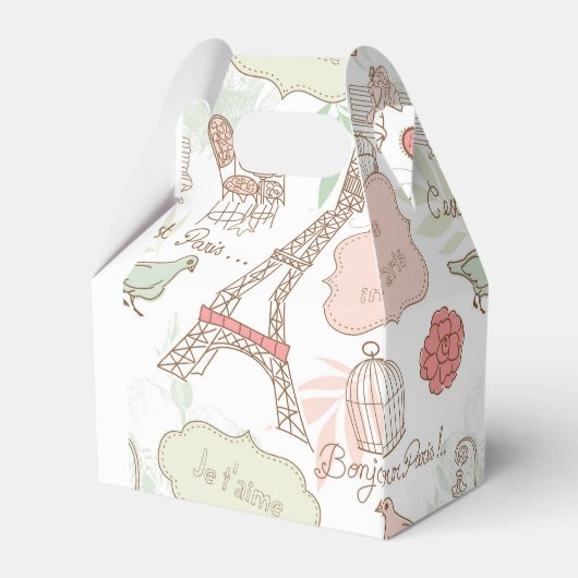 Vogelliebhaber im Pariser Eiffelturm Geschenkschachtel (Rückseite)