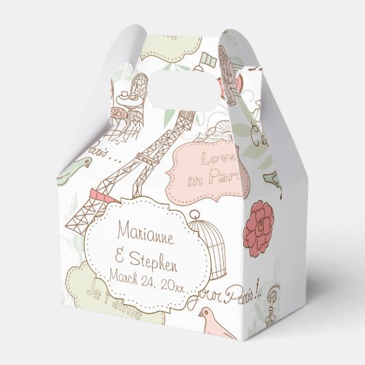 Vogelliebhaber im Pariser Eiffelturm Geschenkschachtel (Vorderseite)