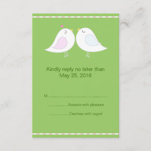 Vogelliebhaber mit RSVP-Karte mit grünem Hintergru RSVP Karte