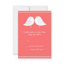 Vogelliebhaber mit RSVP-Karte mit rotem Hintergrun