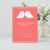 Vogelliebhaber mit RSVP-Karte mit rotem Hintergrun RSVP Karte (Stehend Vorderseite)