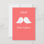 Vogelliebhaber mit RSVP-Karte mit rotem Hintergrun RSVP Karte (Rückseite)