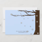 Vogelliebhaber Schneeflocken Eichenbäume Brautpart Einladung (Rückseite)