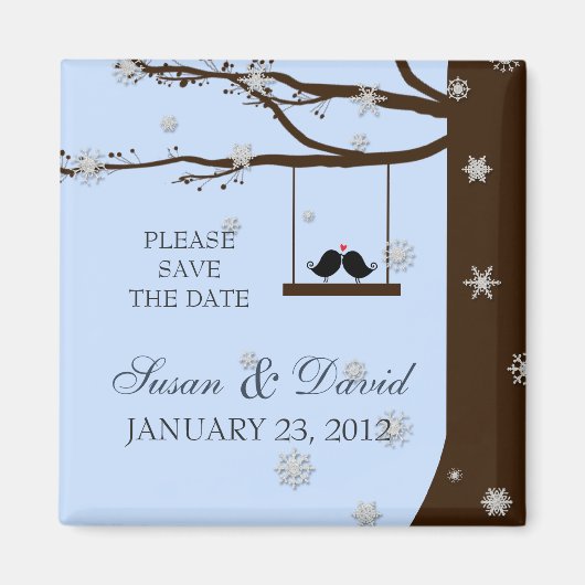 Vogelliebhaber Schneeflocken Eichenwald Gastgesche Magnet (Vorne)