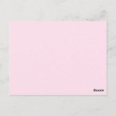 Vogelliebhaber-Tischnummer (pink) Postkarte (Rückseite)