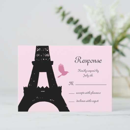 Vogelliebhaber-UAWG (pink) RSVP Karte (Stehend Vorderseite)