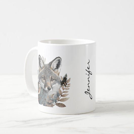 Vogelliebhaber und Fuchs-Tasse Kaffeetasse (Vorderseite Links)