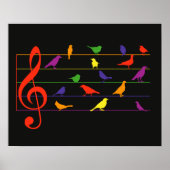 Vogellied, farbenfrohes Design Poster (Vorne)