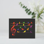 Vogellied, farbenfrohes Design Postkarte (Stehend Vorderseite)