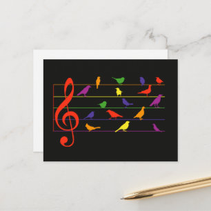 Vogellied, farbenfrohes Design Postkarte