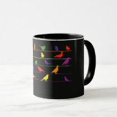 Vogellied, farbenfrohes Design Tasse (VorderseiteRechts)