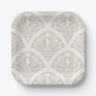 Vogellieder-Garten in Creme Pappteller