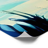 Vogelmalerei mit trifarbenem Heronfisch im Sumpf Poster (Ecke)