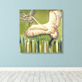 Vogelmalerei Original Geschenk für Vogelliebhaber Leinwanddruck (Insitu (Holzboden))