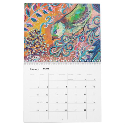 Vogelmalereien Kalender (Jan 2026)