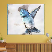 Vogelmodelle: Mountain Bluebird 01-02 Leinwanddruck (Insitu (Wohnzimmer))